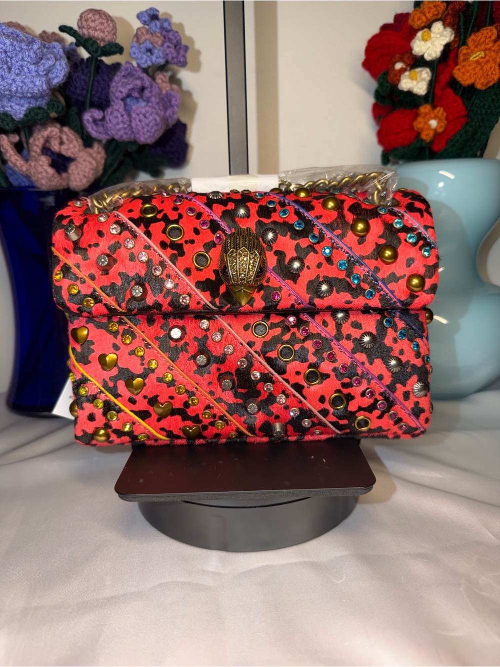 Kurt Geiger Calf Hair Mini Kensington Crossbody Bag NWT
